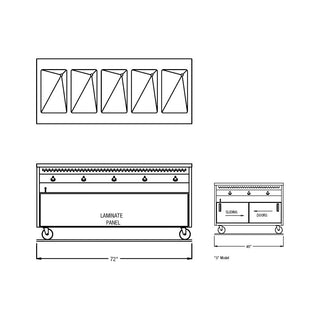 72" Open Cabinet Base Hot Food Table by Randell – Model RAN HTD-5S