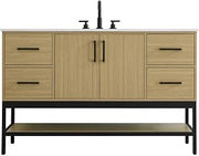 Elegant Kitchen and Bath 54" Single Bathroom Vanity in Honey Brown