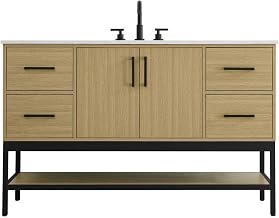 Elegant Kitchen and Bath 54" Single Bathroom Vanity in Honey Brown