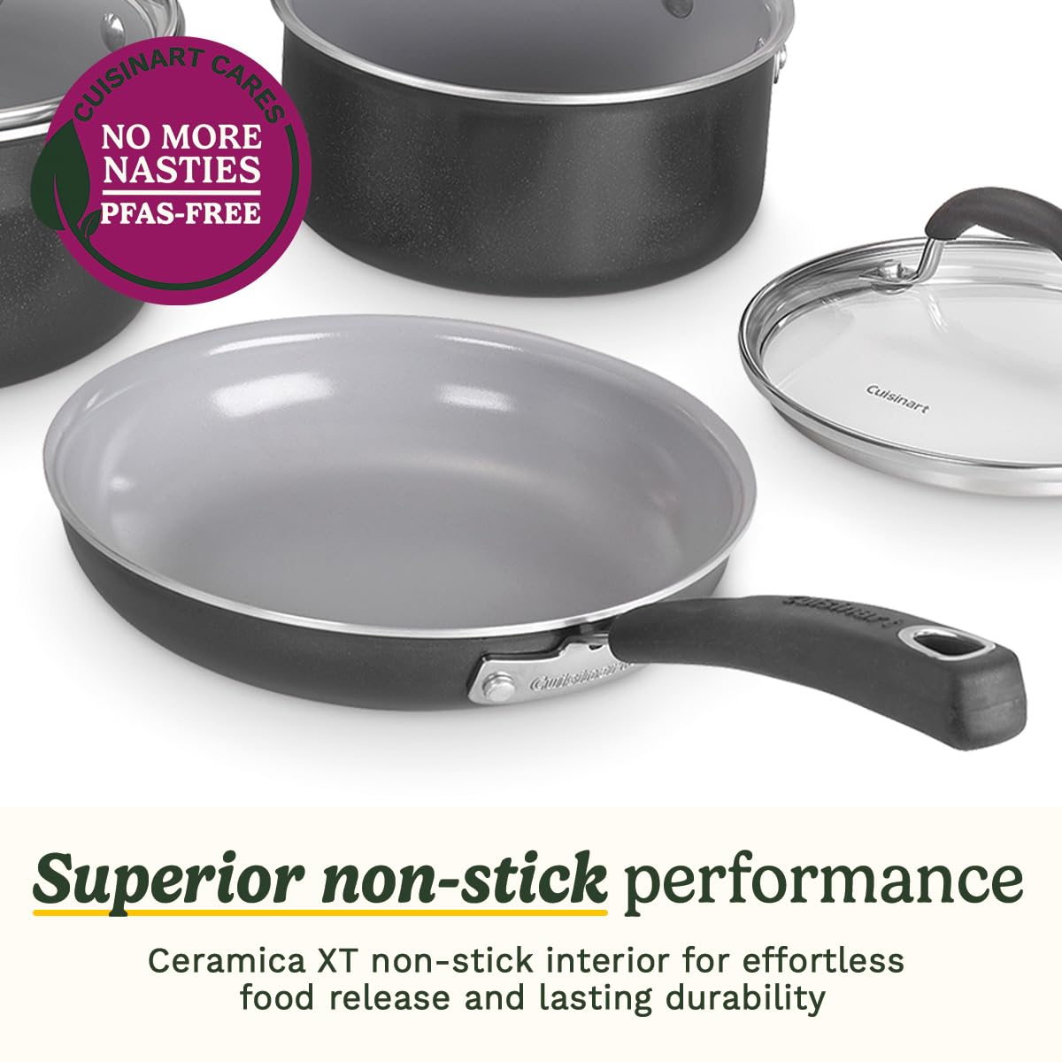 Cuisinart Black and Grey / 11 Piece Set / Ceramica XT - Titanium Non-Stick Cookware Sets