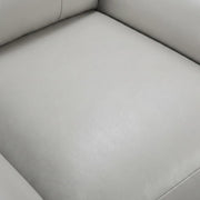 Leather-Upholstered Armchair with Swivel Glider Base by Starlight Canyon Home – Leather, Grey