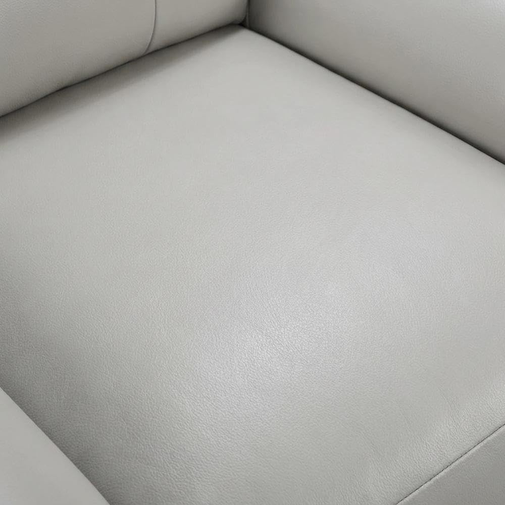 Leather-Upholstered Armchair with Swivel Glider Base by Starlight Canyon Home – Leather, Grey