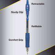 G2 Premium Gel Roller Pens by PILOT – 12 Count (Pack of 2), Plastic, Blue Ink, Pack of 2, Model 31003