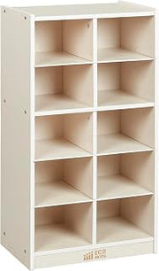 ECR4Kids 10 Cubby Mobile Tray Storage Cabinet, 5x2, Classroom Furniture, White Wash