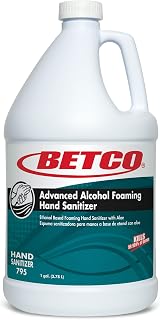Betco Advanced Alcohol Foaming Hand Sanitizer Refill, Ethanol Based with Aloe, Citrus Scented, 1 gal (3.78 L), Pack of 4
