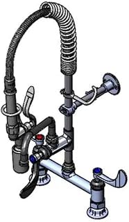 T&S Brass MPY-8DWN-08-CR EasyInstall Mini-PRU Mount Base with B-0107-C, CERAMA and 4" Wrist Handles