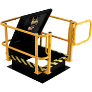 Telescopic Safety Railing with Magnetic Swing Gate Door by Global Industrial – Galvanized Steel, Yellow, Model 713159