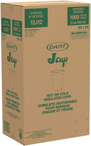 12 oz Insulated Foam Hot/Cold Cup by DART – 1000 Count (Pack of 1), 12.0 ounces, Foam, White, Pack of 1000