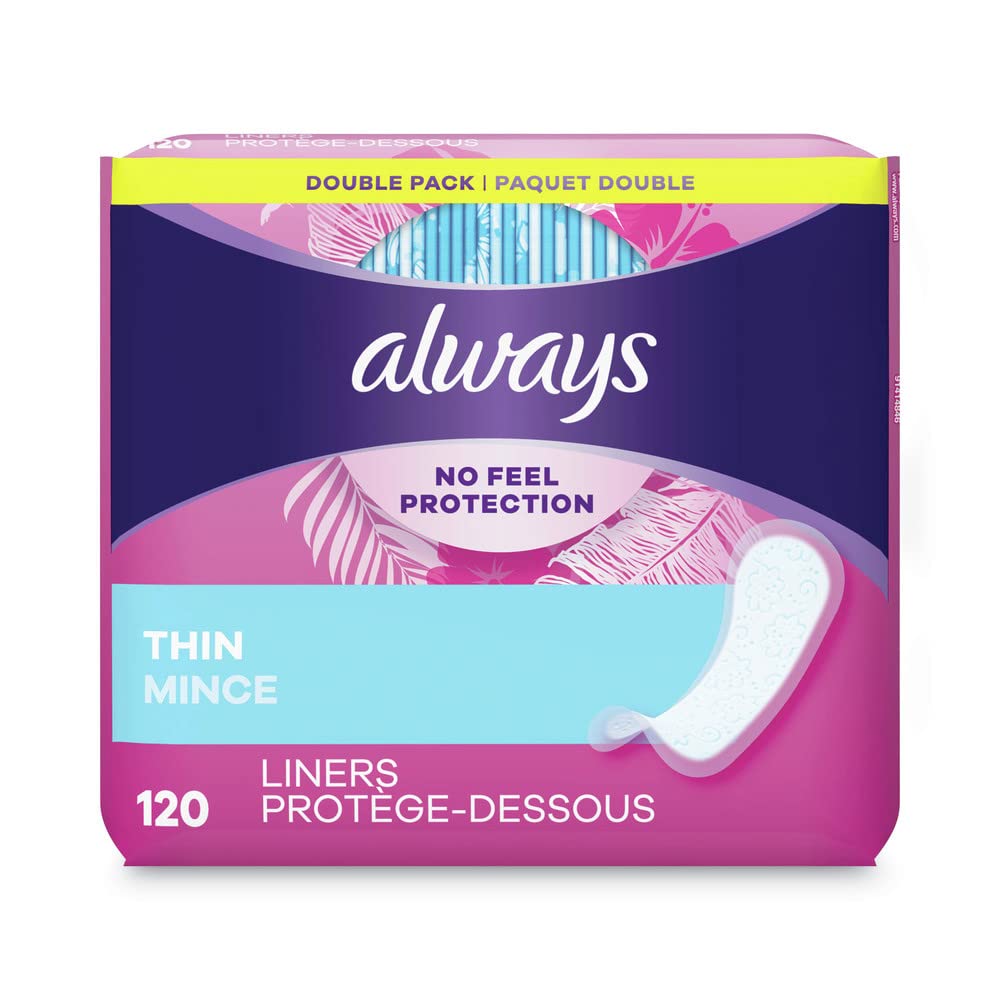 10796PK Dailies Thin Liners by Always – mini/panty liner, Pack of 120, Model PGC10796PK