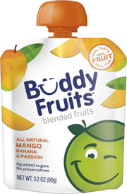 Buddy Fruits Mango, Banana & Passion Fruit / 3.2 Ounce (Pack of 18) / 18 Applesauce