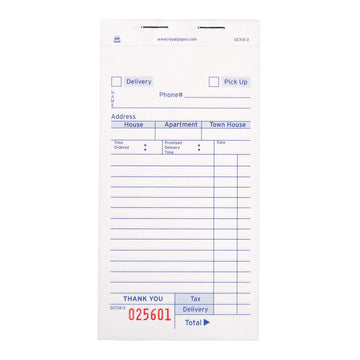 guest check pad by AmerCareRoyal – Paper, white, Pack of 2500, Model GC11A-3