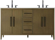 Elegant Kitchen and Bath 60" Double Bathroom Vanity in Chestnut Brown