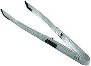 Kuhn Rikon Stainless Steel SoftEdge Locking Tweezer Tongs with Silicone Edge, Black