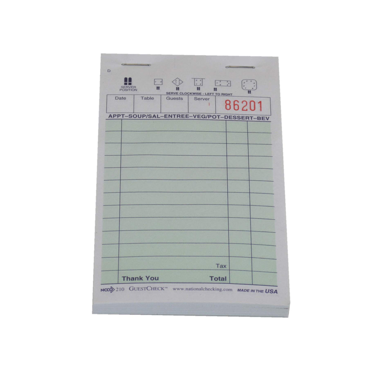 Guestcheck Paper - 1Part by NCCO – Paper, Green