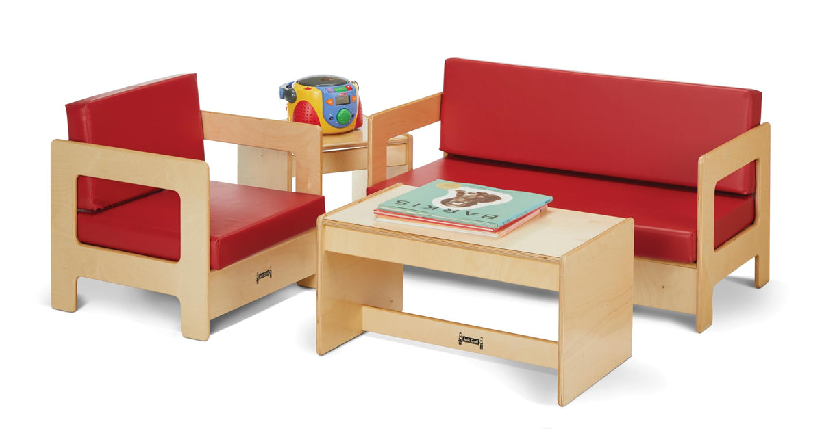 Living Room 4 Piece Set by Jonti-Craft – Onesize, Wood, Red, Pack of 4, Model 0380JC