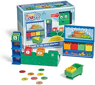 hand2mind Numberblocks Add It Up Mini Market Playset, 28 Pieces, Ages 3+