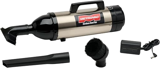 METROVAC CHV-S4 Cordless Handheld Car Vacuum Cleaner | High Power Heavy Duty Stainless Steel Detailing Kit