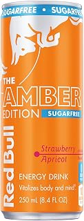 Red Bull Sugar Free Amber Edition, Strawberry Apricot Energy Drink, 8.4 fl oz