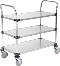Nexel Galvanized Steel Utility Cart, 3 Shelves, 36x18x38