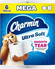 Charmin Ultra Soft Toilet Paper, 6 Mega Rolls = 24 Regular Rolls