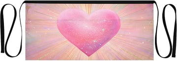 Kitchen Apron Pink Heart | Unisex Server Apron with 3 Pockets, Adjustable for Waiters, Gardeners, Kitchen, BBQ, Painting and Restaurant Work