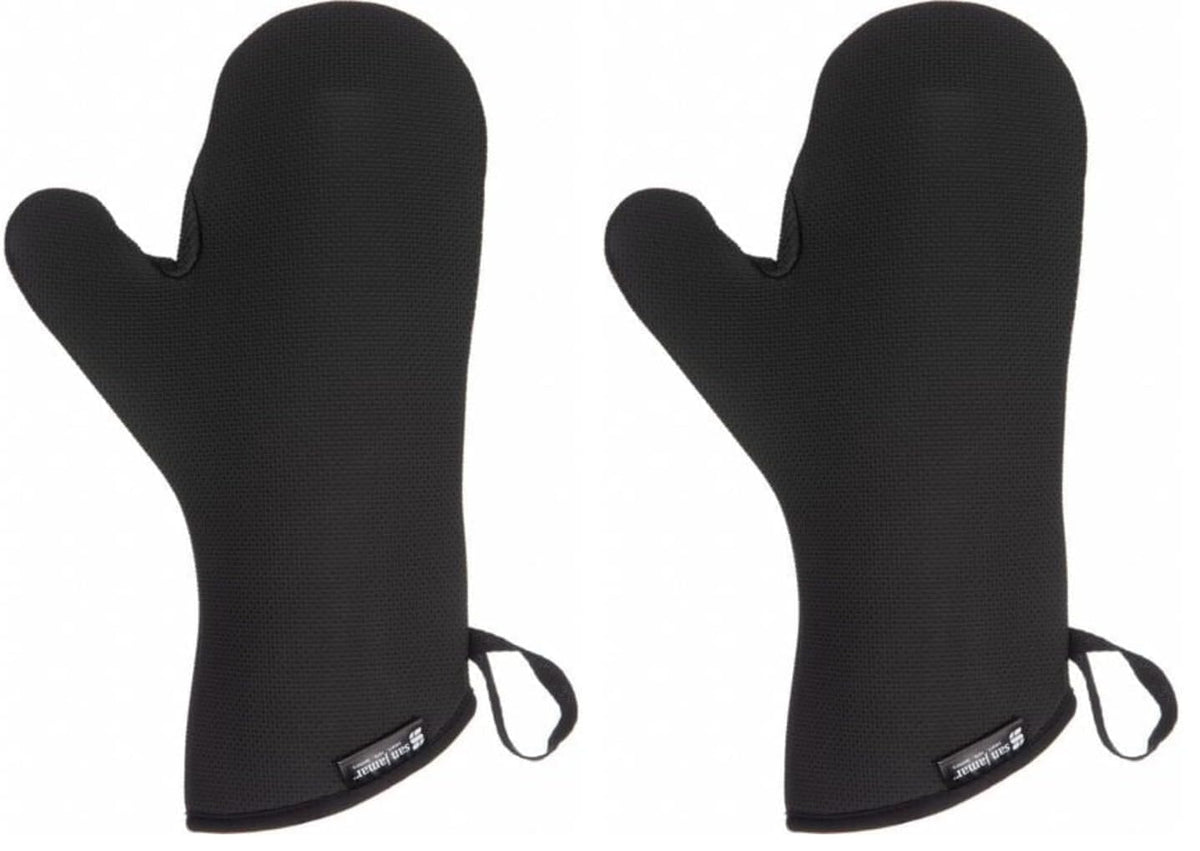 San Jamar Conventional Style / 1 Count (Pack of 2) / אדום (Red) Oven Mitts