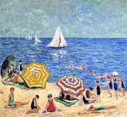 Art Oyster Minnie Harms Neebe Oak Street Beach - 20" x 20" Premium Canvas Print