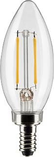 Satco S21817 3 Watt B11 LED Bulb, Clear, Candelabra Base, 2700K, 200 Lumens, 120 Volt, 2-Pack