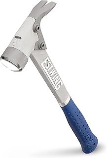 Estwing AL-PRO Aluminum Framing Hammer - 14 oz Straight Rip Claw with Smooth Face & Shock Reduction Grip - ALBL , Blue