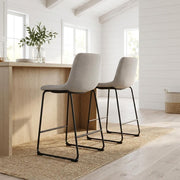 Gray Diam Counter Height Upholstered Dining Chairs Set of by Starlight Canyon Home – Iron, Fabric, Grey, Pack of 2