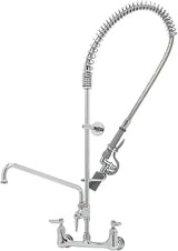 T&S Brass B-0133-ADF08-BC Pre-Rinse Unit: 8-Inch Wall Mount, Add-On Fct and 8-Inch Swing Nozzle, B-0107-C, Wall Bracket