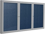 Ghent's Vinyl 48" x 72" 3 Door Enclosed Bulletin Board in Navy
