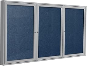 Ghent's Vinyl 48" x 72" 3 Door Enclosed Bulletin Board in Navy