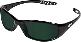 KLEENGUARD V40 Hellraiser Safety Glasses (20545), IRUV Shade 5.0 Lens with Black Frame, 12 Pairs / Case