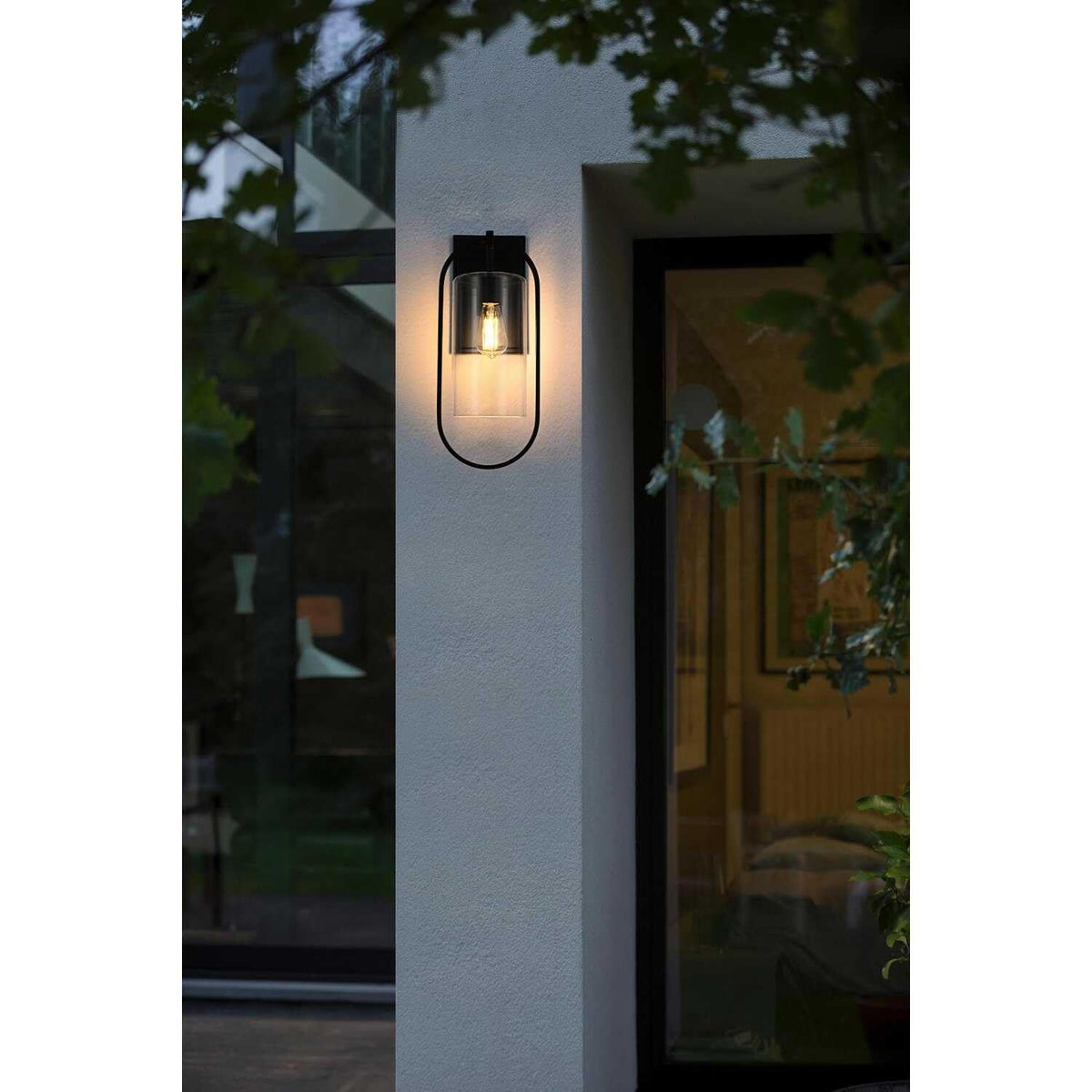 Jaxson One Light Outdoor Wall Sconce Black by Lighting Design – Iron, Black