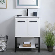 Elegant Decor 24" - Single / White / Modern Wheel Care