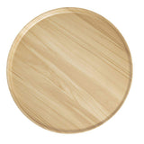 White with Light Wood Melamine Platter - 11 4/5" Dia by HUBERT – Large, Melamine, White, Model H0286-WHITE