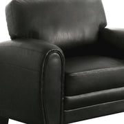 Faux-Leather Upholstered Armchair with Padded Seat and Arms by Starlight Canyon Home – Faux Leather, Black