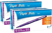 Paper Mate 8450152 Flair Porous Felt Tip Pens, Medium Point, Purple, 24-Pack