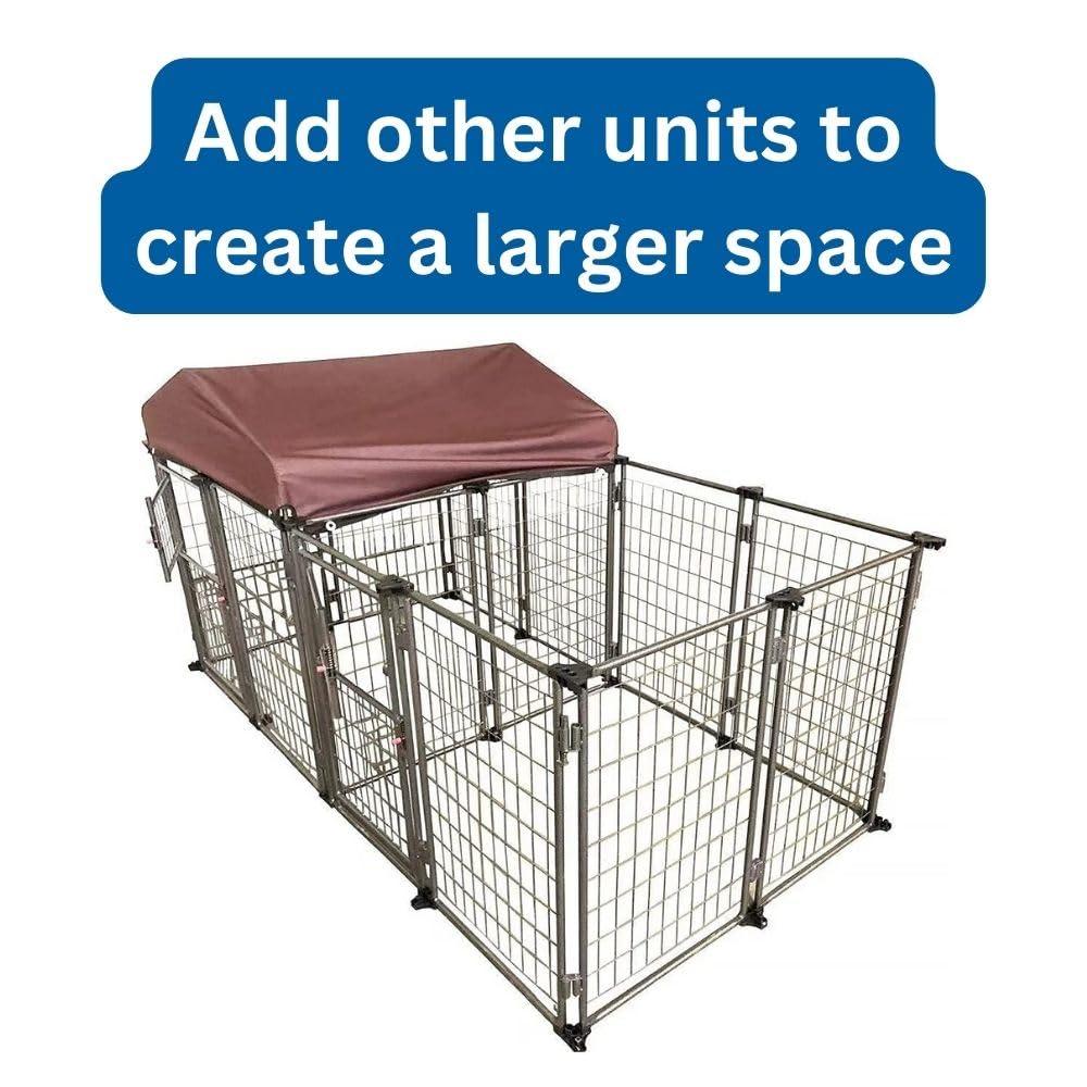 Deluxe Outdoor Dog Kennel with Cover by TRIXIE – 4 x 4 x 4.5 ft, Alloy Steel, Black/Burgundy, Model 39211