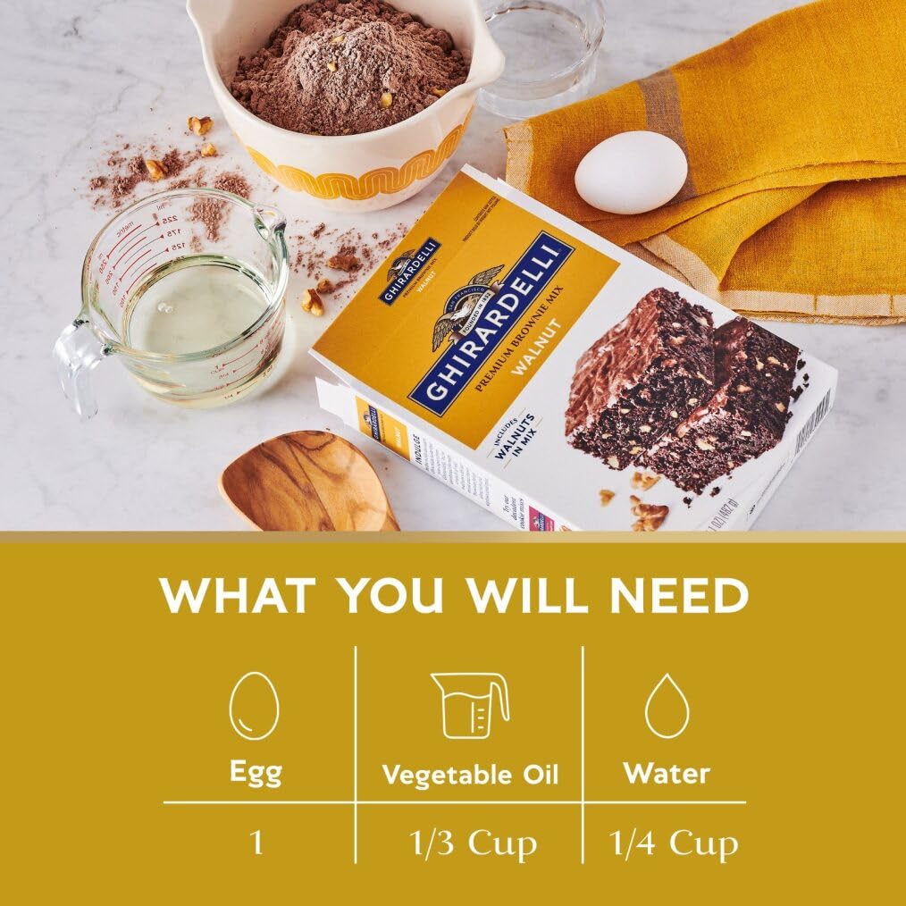 Walnut Premium Brownie MIx by Ghirardelli – 17 Ounce (Pack of 12), Pack of 12, Model 722-1636