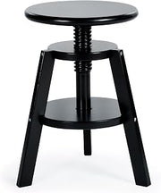 Guidecraft Adjustable Drafting Wooden Stool-Black: Drafting Chair for Kids, 16”-18” Inch Swivel Stool for Kids' Art Studio Furniture | Adjustable Height Chair for Drawing, Painting, and Crafting