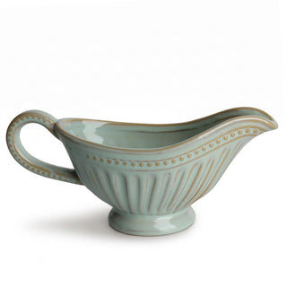 HAOTOP Ceramic Gravy Boat, 8 Ounce Capacity, Vintage Green