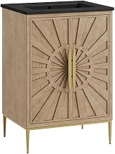 Modway Awaken 24" Bathroom Vanity in Oak Black with Ceramic Sink Basin