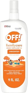OFF! Family Care Mosquito & Tick Repellent Spritz, Bug Spray Containing 7% DEET, Unscented with Aloe Vera, 9 Oz