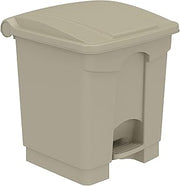 Safco Step-On Indoor Plastic Trash Can, Hands-Free Disposal, 8 Gallon, Tan