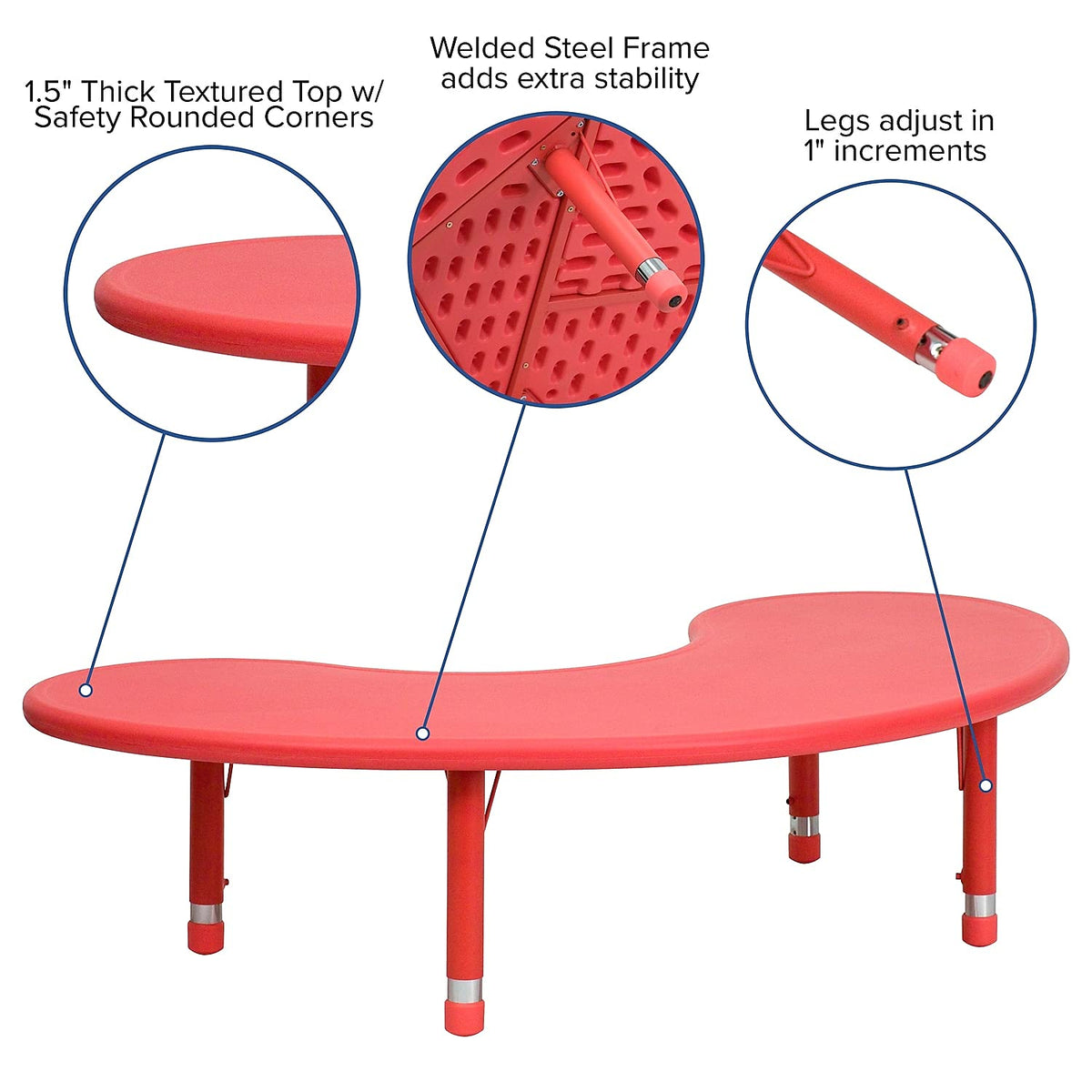 Flash Furniture Red / 35 x 65" / Contemporary Tables