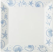 CAC China ATC-SQ21 Atlantic Seashell Super White Porcelain Square Plate, 12 by 12 by 1-Inch, 12-Pack