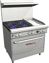 Southbend 4361D-1GR 36" Ultimate Restaurant Gas Range w/ 4 Non Clog Burners, 12" Right Griddle & Standard Oven