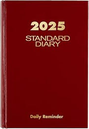 AT-A-GLANCE 2025 Diary, Standard Diary, Daily, 5-3/4" x 8-1/4", Small, 12-Month, Hardcover, Red (SD3891325)